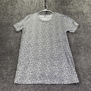 Jockey Sleepshirt Womens XL White Leopard Print Cotton Jersey Chemise Lounge